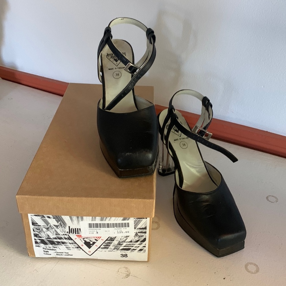 Vintage John Fluevog lucite heels, c. 1992